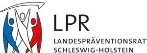 Das Logo des Landespräventionsrates mit drei Figuren in rot, weiß und blau.